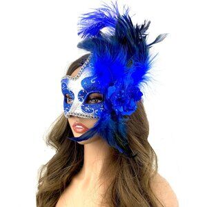 Women Costume Venetian mask Feather Masquerade Party Masks